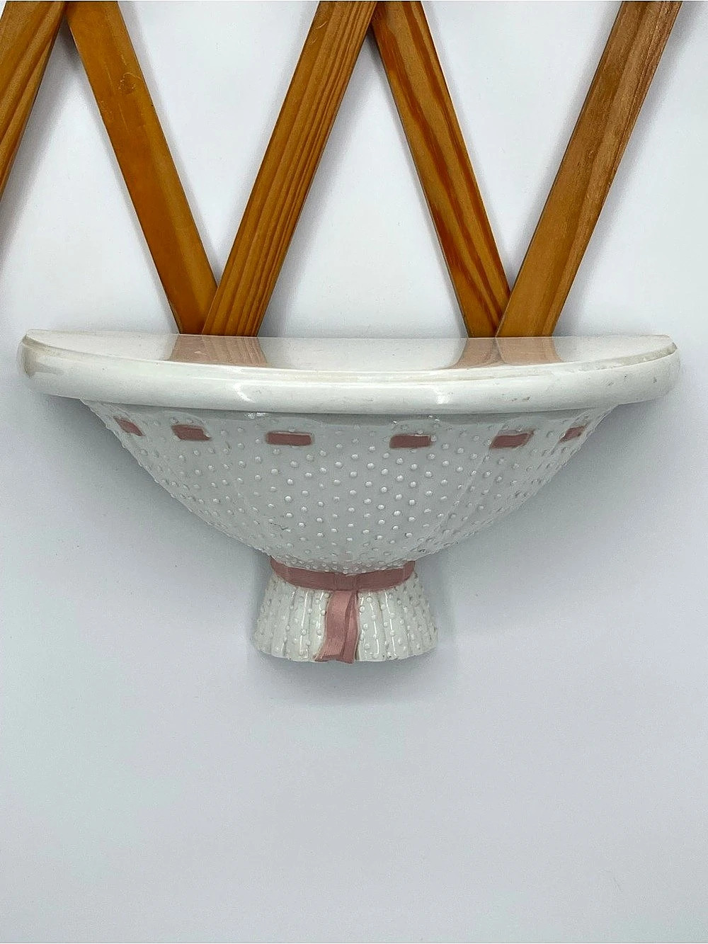 Vintage Burwood 2916 White & Pink Wall Shelf Decor